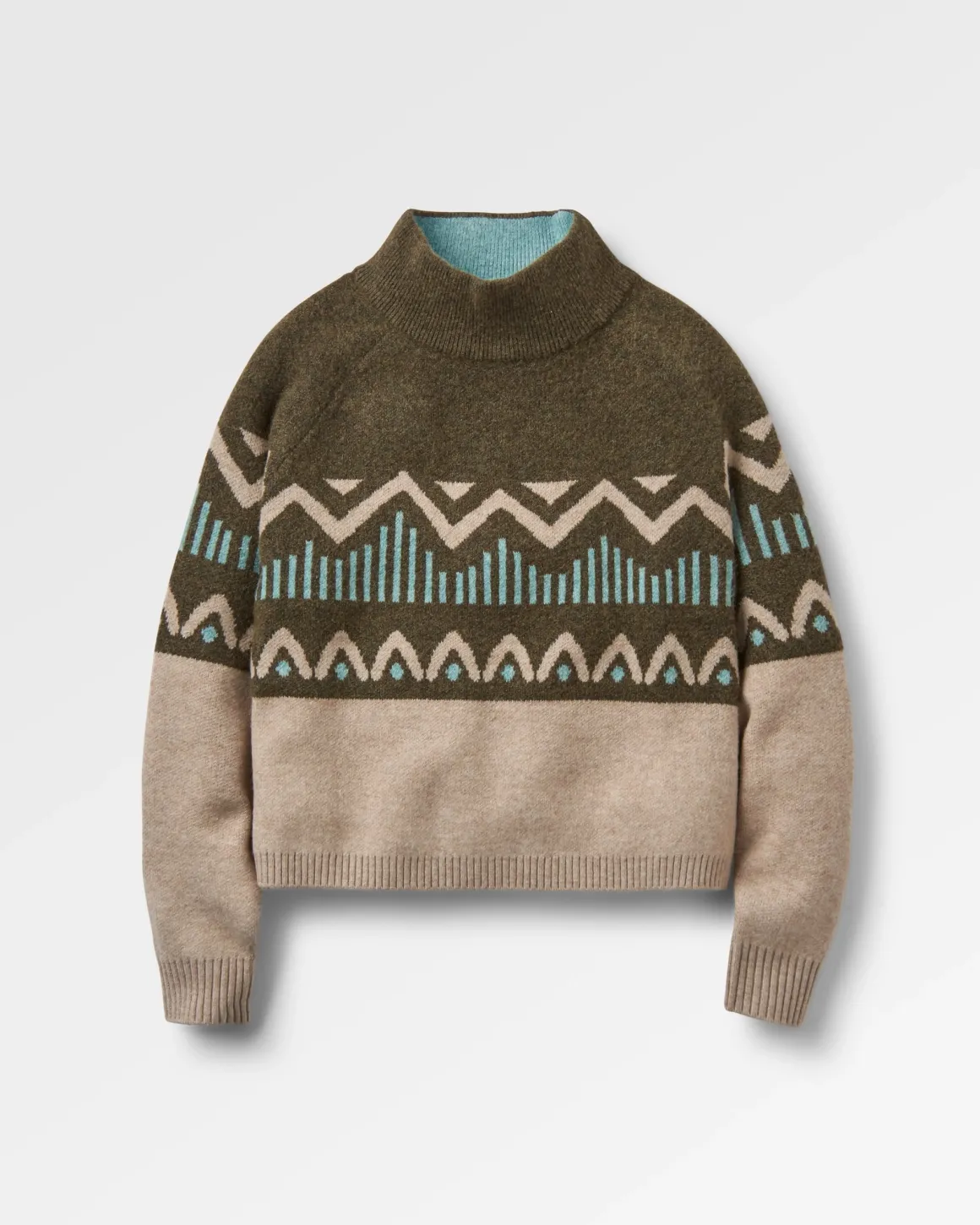Pull en tricot recyclé d'ortie - Kaki