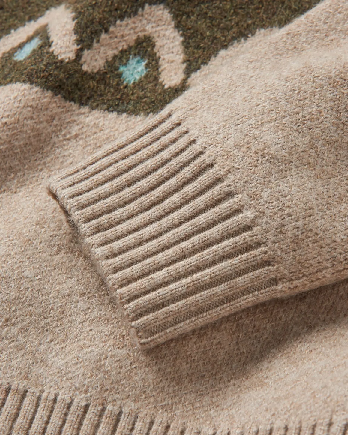 Pull en tricot recyclé d'ortie - Kaki