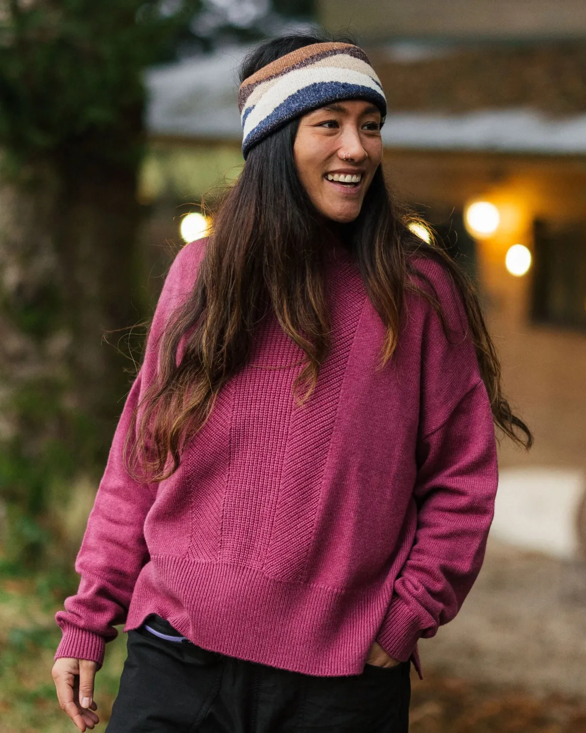 Pull Hideout Oversized en maille recyclée - Rhubarbe