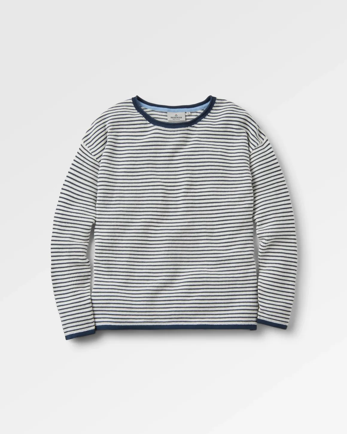 Pull Muir en maille bio - Rayures blanc cassé