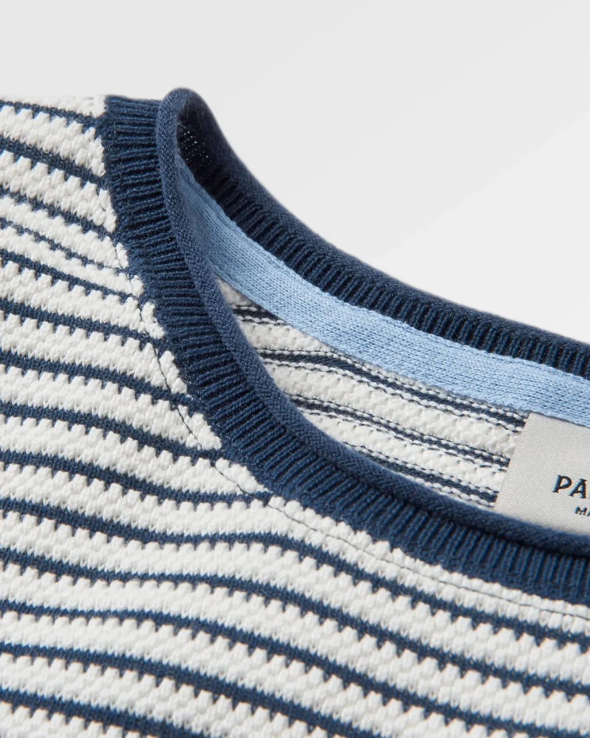Pull Muir en maille bio - Rayures blanc cassé