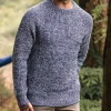 Pull recyclé en maille - Gris chiné