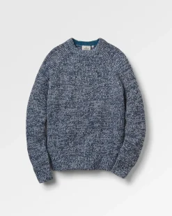Pull recyclé en maille - Gris chiné