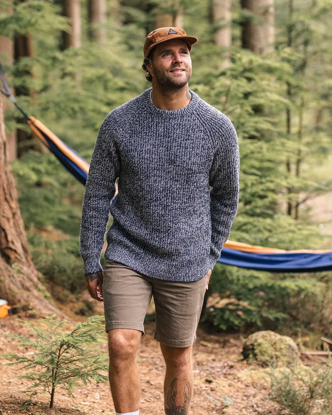 Pull recyclé en maille - Gris chiné