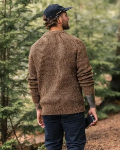 Pull recyclé en maille - Ocre poussiéreux