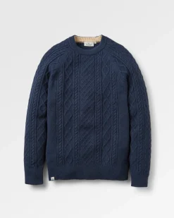 Pull Sandbar en maille torsadée - Bleu marine riche