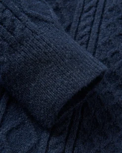 Pull Sandbar en maille torsadée - Bleu marine riche