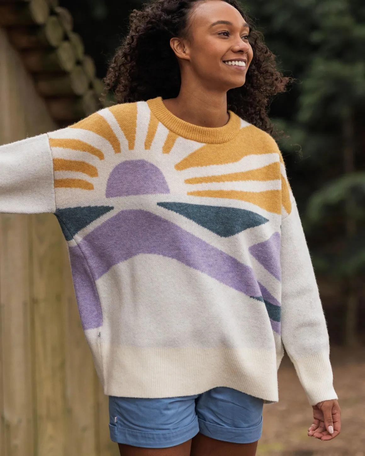 Pull Sunsets Recycled Oversized Knitted Jumper - Marshmallow