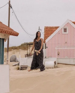 Robe Maxi Breeze - Simple Tile Faded Black