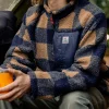Sherpa Recyclé Offroad 1/2 Zip Fleece - Toffee/Rich Navy Buffalo