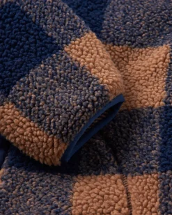 Sherpa Recyclé Offroad 1/2 Zip Fleece - Toffee/Rich Navy Buffalo