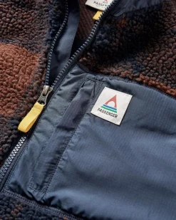 Sherpa Recyclé Offroad 1/2 Zip Fleece - Chestnut/Deep Navy Check