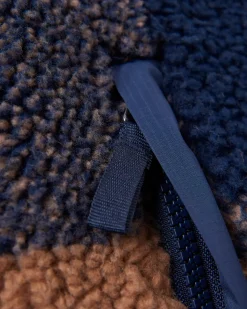 Sherpa Recyclé Offroad 1/2 Zip Fleece - Toffee/Rich Navy Buffalo