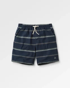Short en Jacquard de Coton Bio Drifter - Rayures Jacquard Bleu Marine Profond