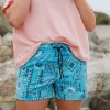 Short polyvalent recyclé Way Out - Patchwork vintage bleu piscine