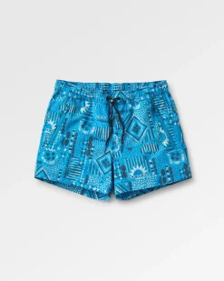 Short polyvalent recyclé Way Out - Patchwork vintage bleu piscine