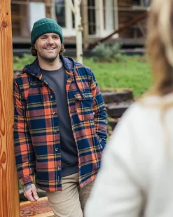 Surchemise à capuche Sherwood Check - Rich Navy/Burnt Orange