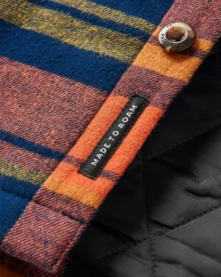 Surchemise à capuche Sherwood Check - Rich Navy/Burnt Orange
