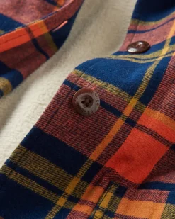 Surchemise en coton bio Flint - Bleu marine riche/Orange brûlé