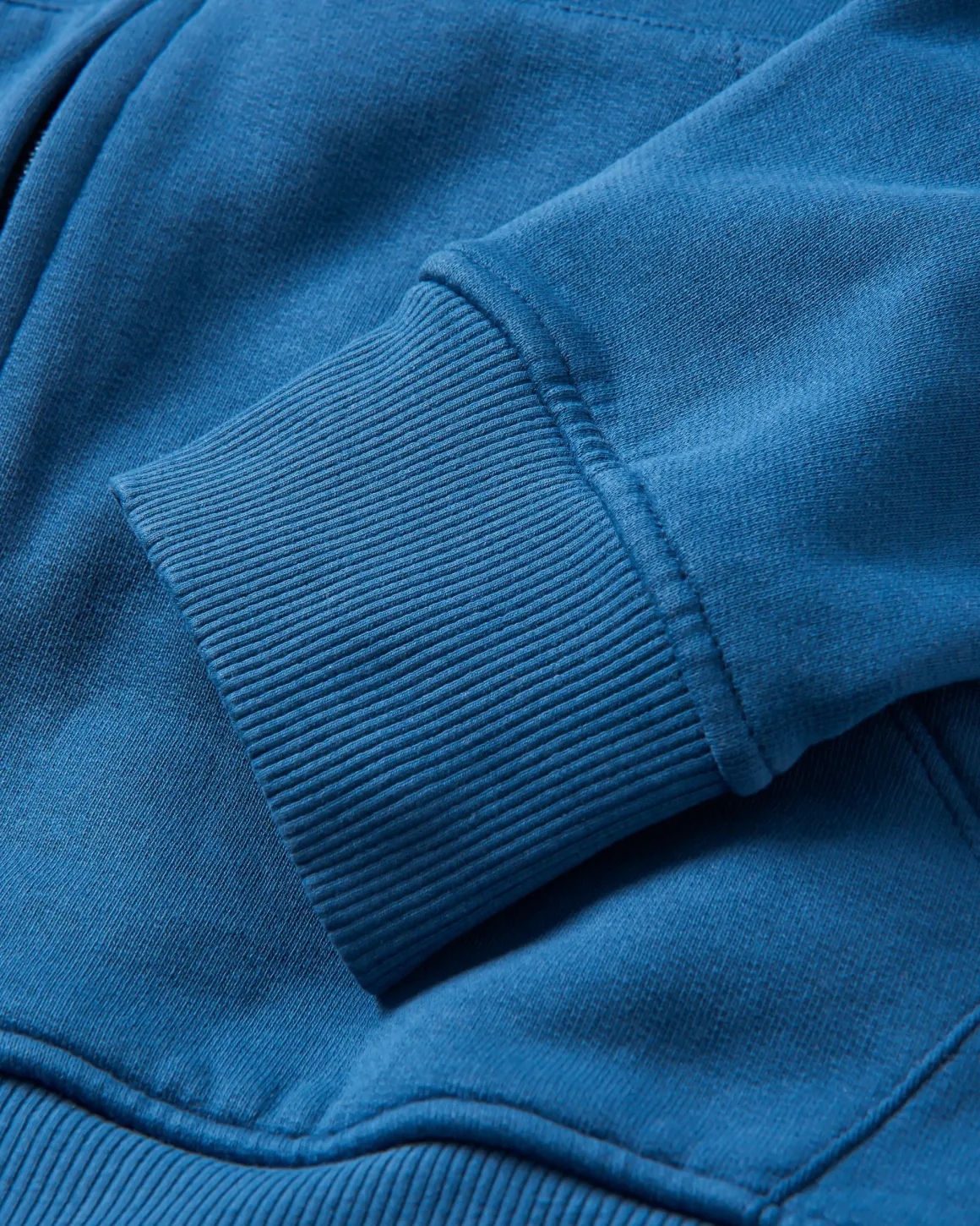 Sweat à Capuche en Coton Recyclé Heritage avec Fermeture Éclair Complète - Denim Foncé