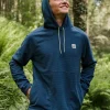 Sweat à capuche en polaire recyclée à carreaux - Denim foncé