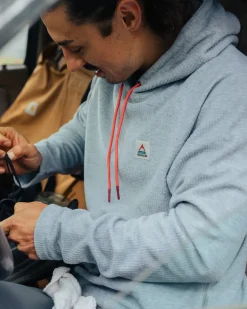 Sweat à capuche en polaire recyclée Point Recycled Grid - Gris Marl