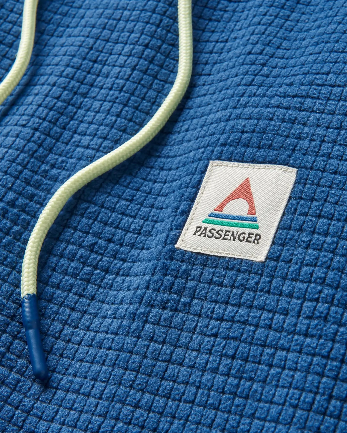 Sweat à capuche en polaire recyclée à carreaux - Denim foncé
