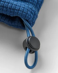 Sweat à capuche en polaire recyclée à carreaux - Denim foncé