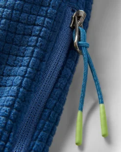 Sweat à capuche en polaire recyclée à carreaux - Denim foncé