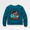 Sweatshirt en coton recyclé Waves u0026 Trees - Tidal Blue