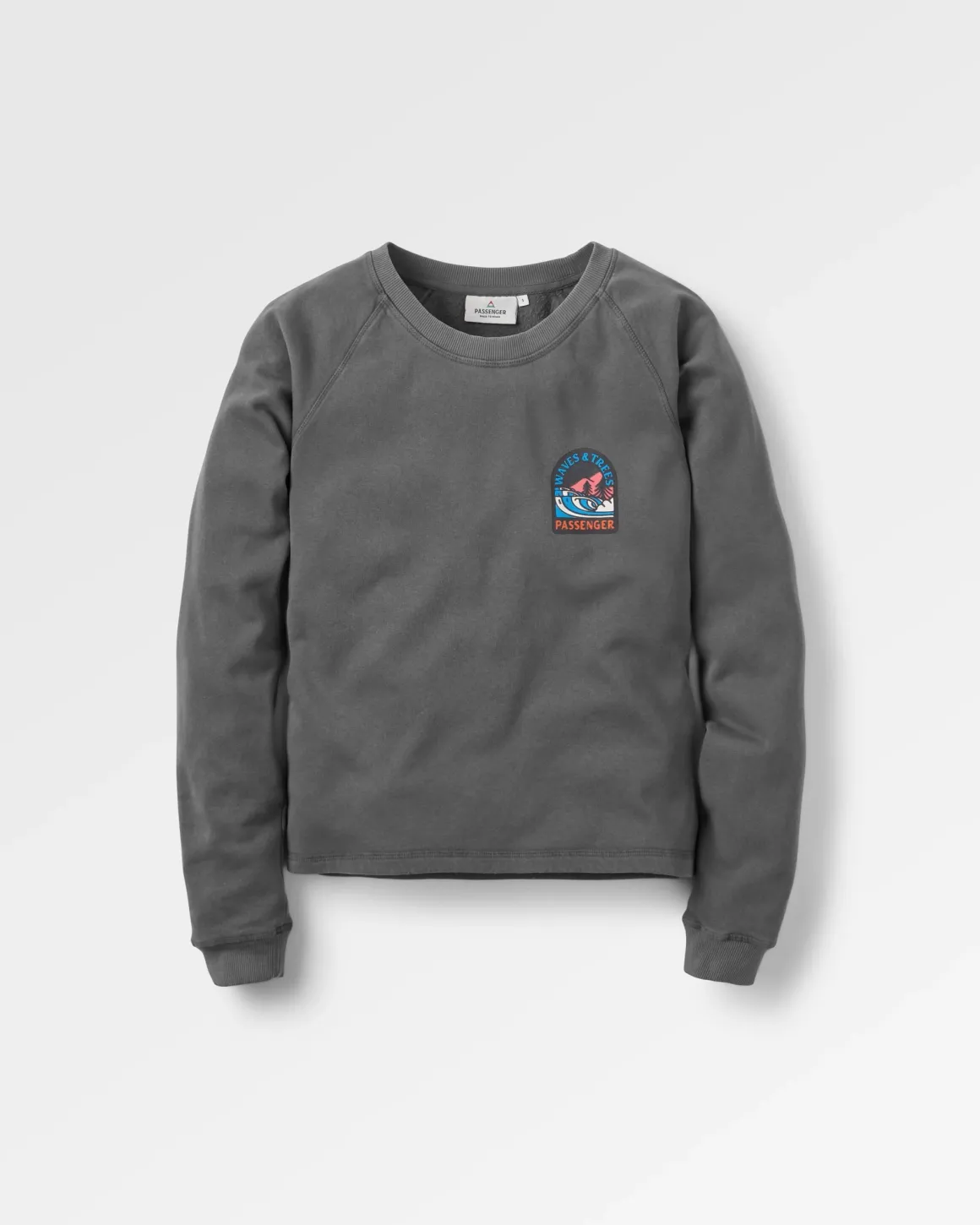Sweatshirt en coton recyclé Waves u0026 Trees - Charcoal
