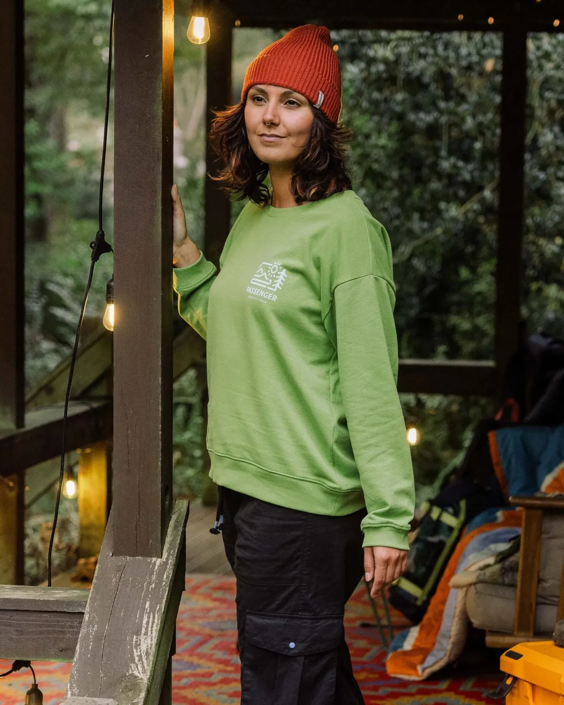 Sweatshirt Oversize en Coton Recyclé Phoenix - Vert Poire