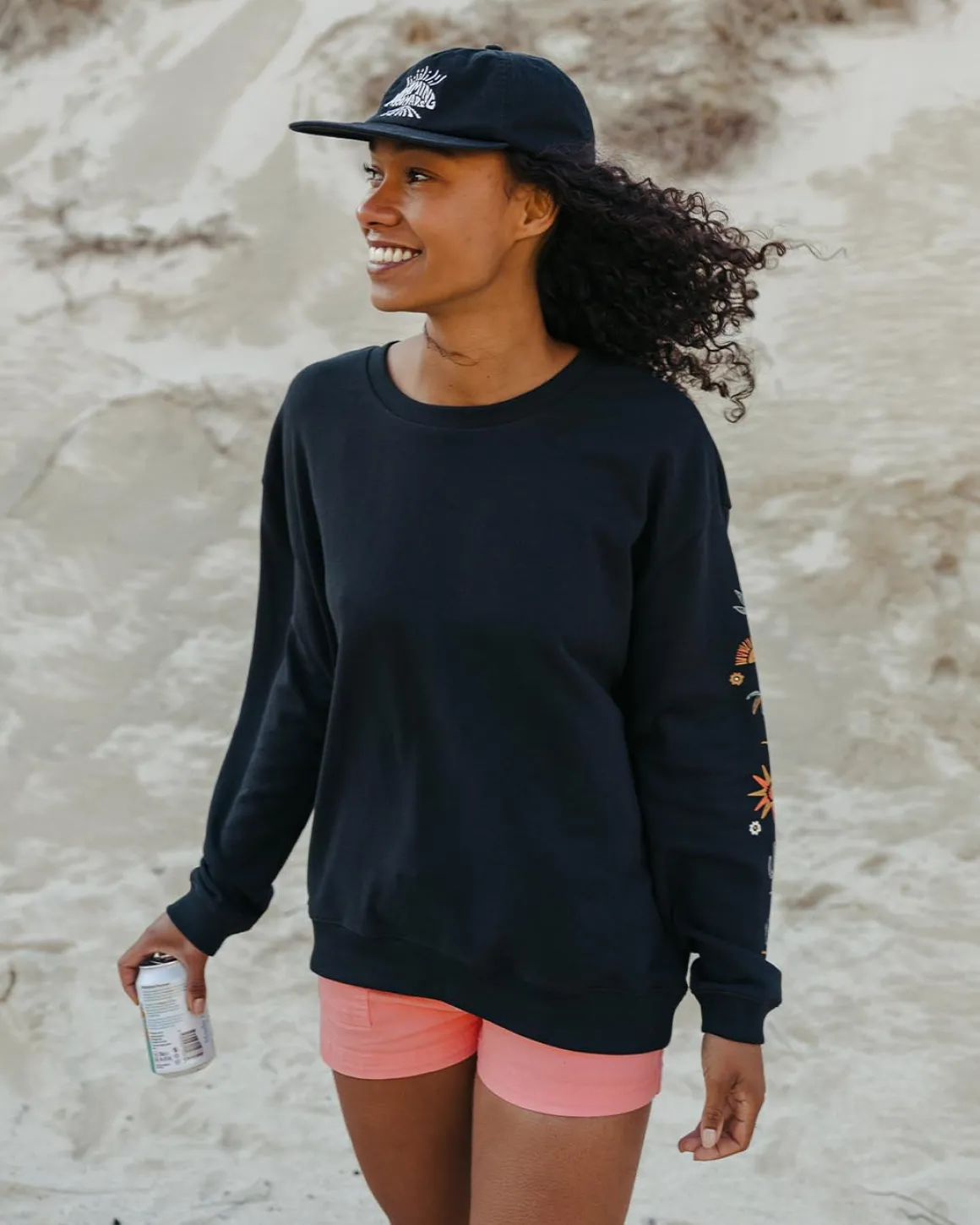 Sweatshirt Oversize en Coton Recyclé Chica - Noir