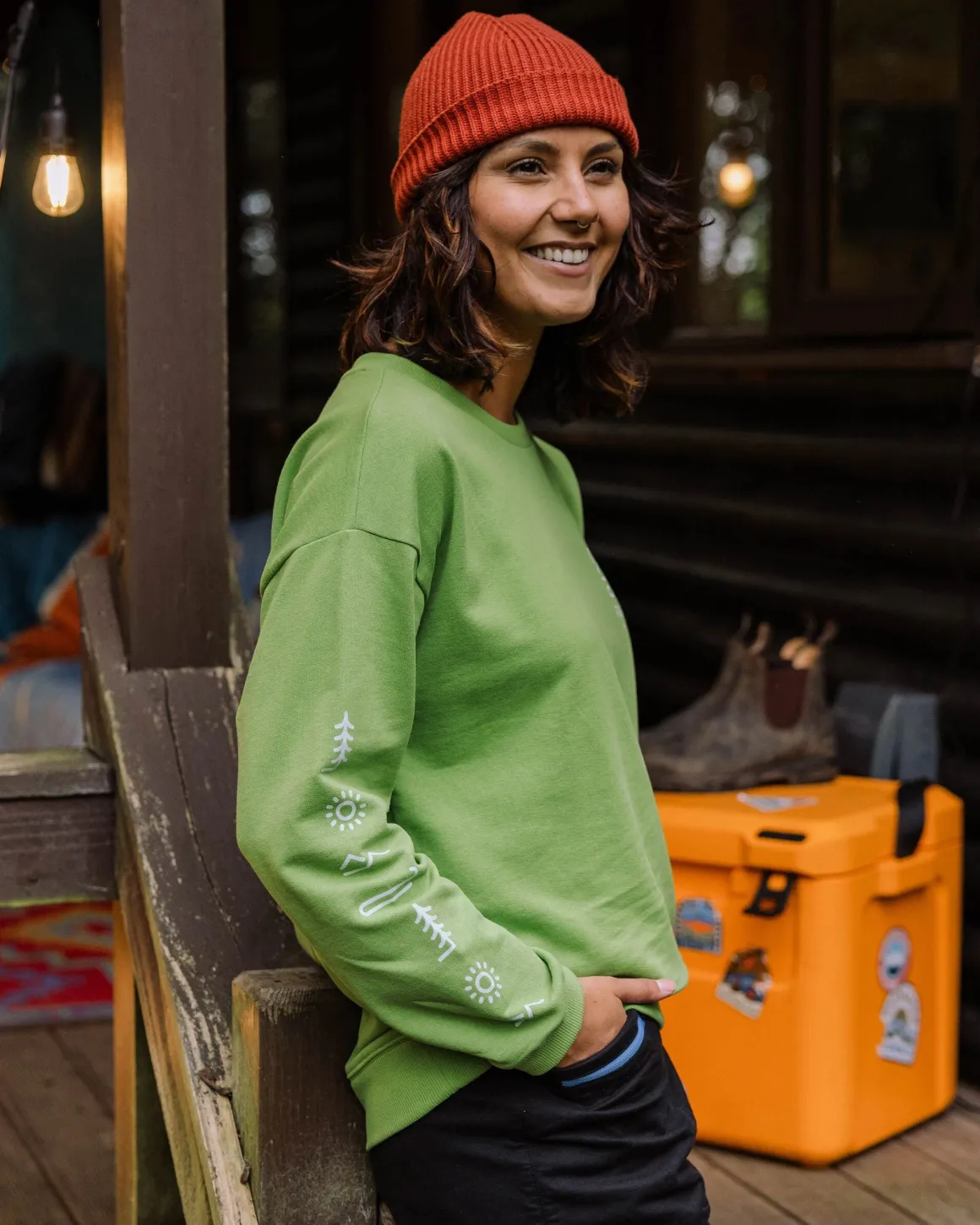 Sweatshirt Oversize en Coton Recyclé Phoenix - Vert Poire