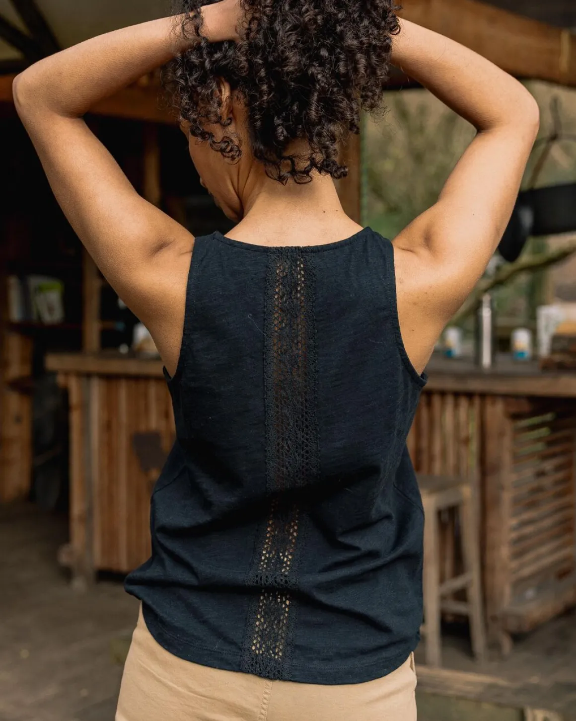 Top en coton recyclé Rivergate - Noir