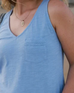 Top en coton recyclé Rivergate - Bleuet