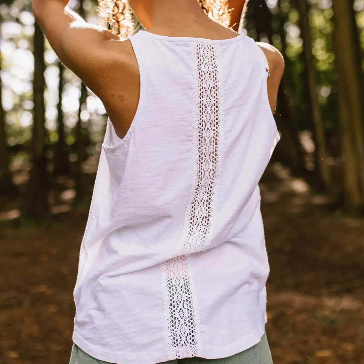 Top en coton recyclé Rivergate - Blanc