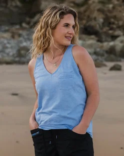 Top en coton recyclé Rivergate - Bleuet
