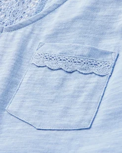Top en coton recyclé Rivergate - Bleuet