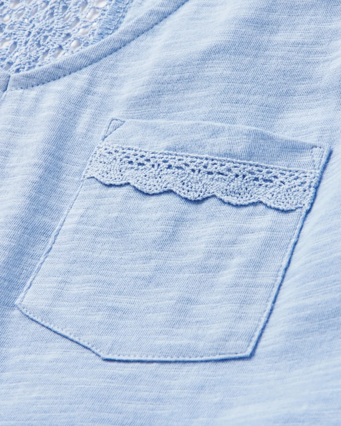 Top en coton recyclé Rivergate - Bleuet