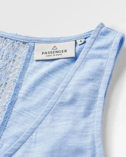 Top en coton recyclé Rivergate - Bleuet