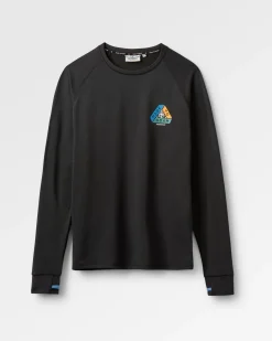 T-shirt à manches longues en matière recyclée Alpine - Noir