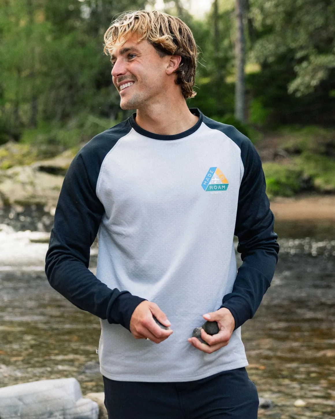 T-shirt à manches longues en matière recyclée Alpine - Noir/Gris