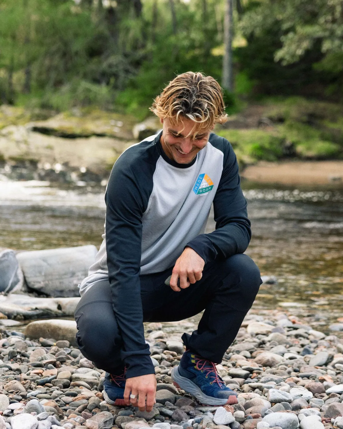 T-shirt à manches longues en matière recyclée Alpine - Noir/Gris