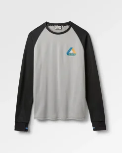 T-shirt à manches longues en matière recyclée Alpine - Noir/Gris