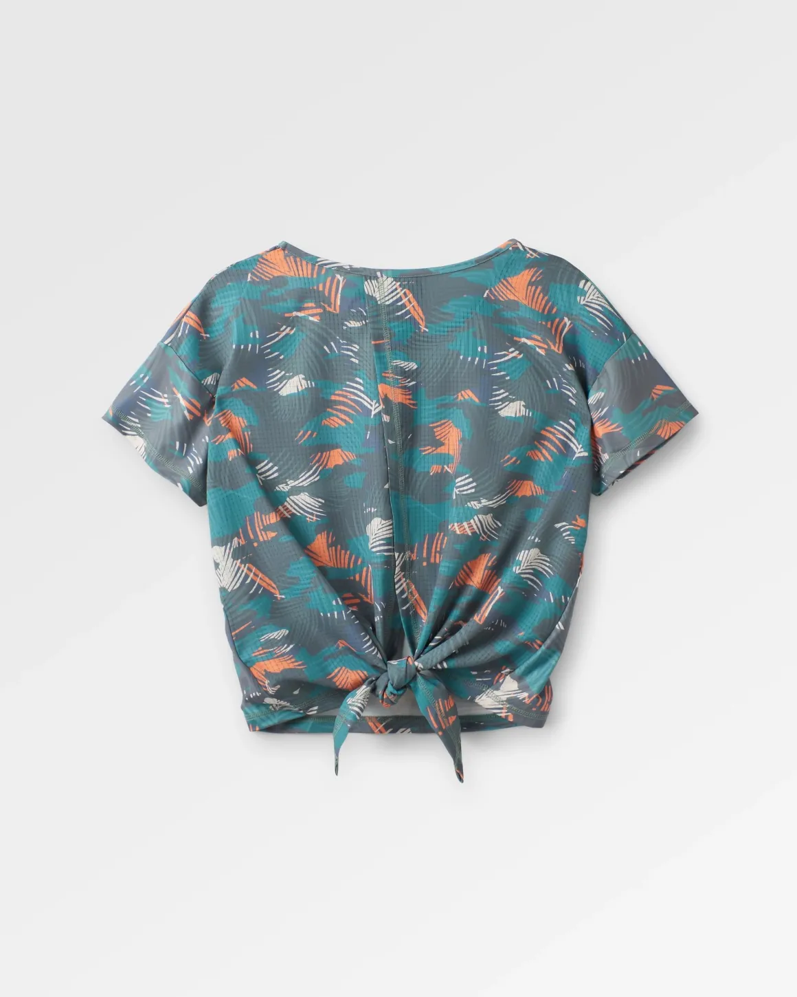 T-shirt Actif Recyclé à Dos Noué avec Impression Chakra - Camouflage Palmier Mer Profonde