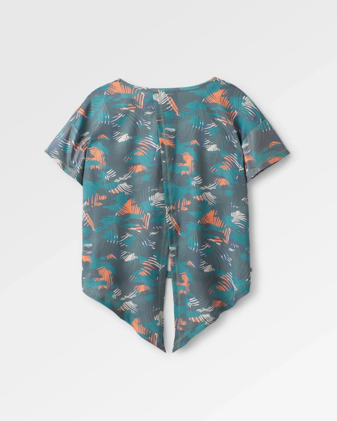T-shirt Actif Recyclé à Dos Noué avec Impression Chakra - Camouflage Palmier Mer Profonde
