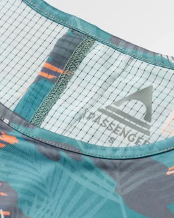T-shirt Actif Recyclé à Dos Noué avec Impression Chakra - Camouflage Palmier Mer Profonde