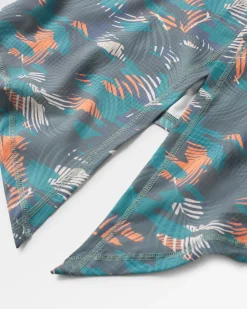 T-shirt Actif Recyclé à Dos Noué avec Impression Chakra - Camouflage Palmier Mer Profonde