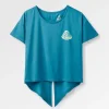 T-shirt Actif Recyclé avec Lien Chakra au Dos - Bleu Acier